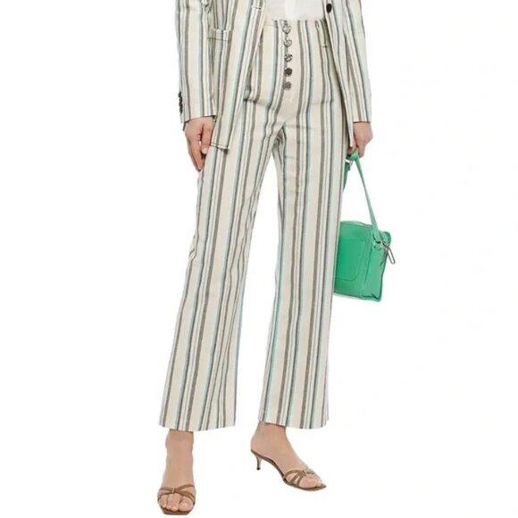 3.1 PHILLIP LIM STRIPED KICK FLARE PANT - Picture 1 of 11